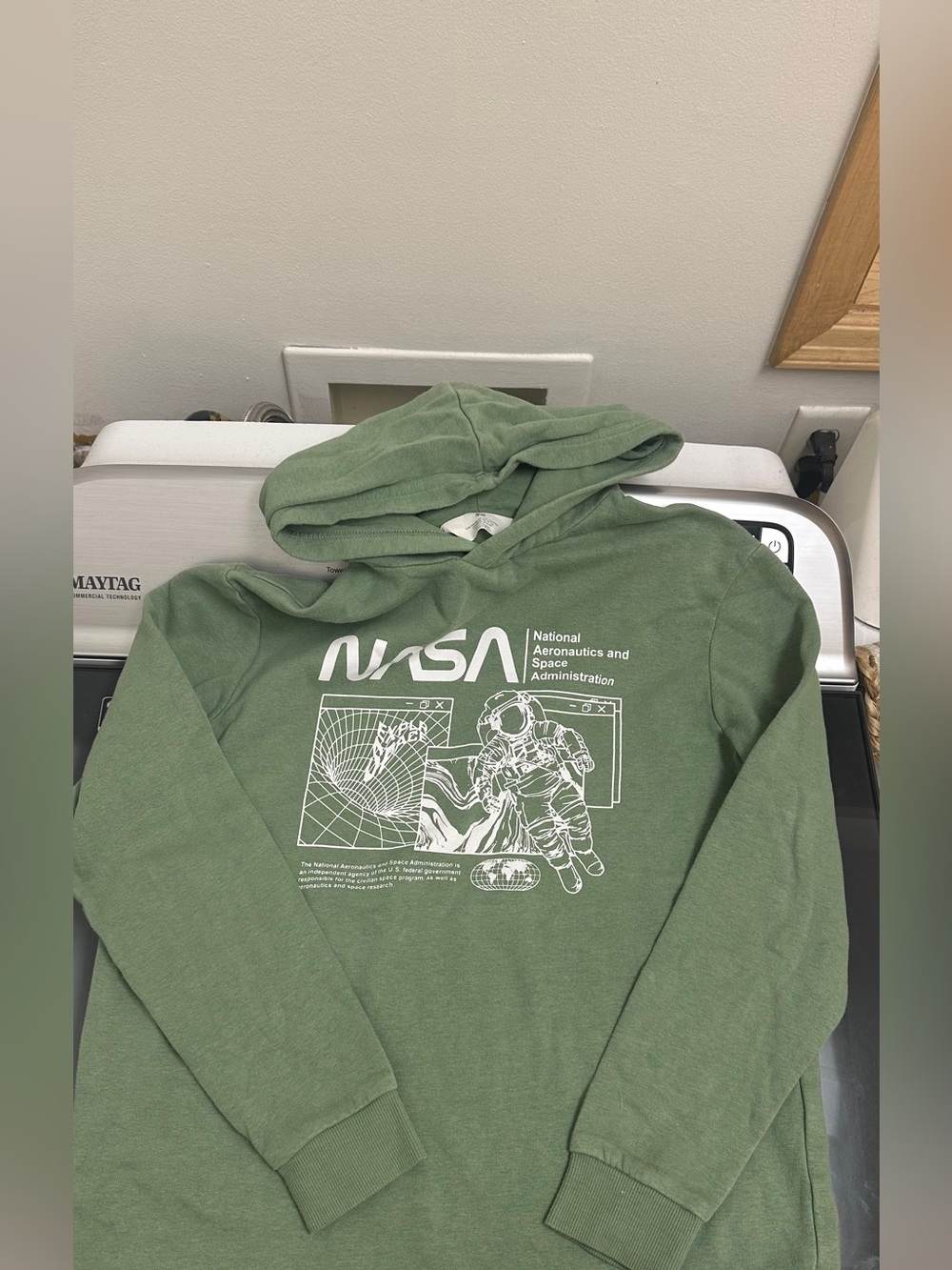 H&M Olive Green NASA Graphic Crewneck Hoodie